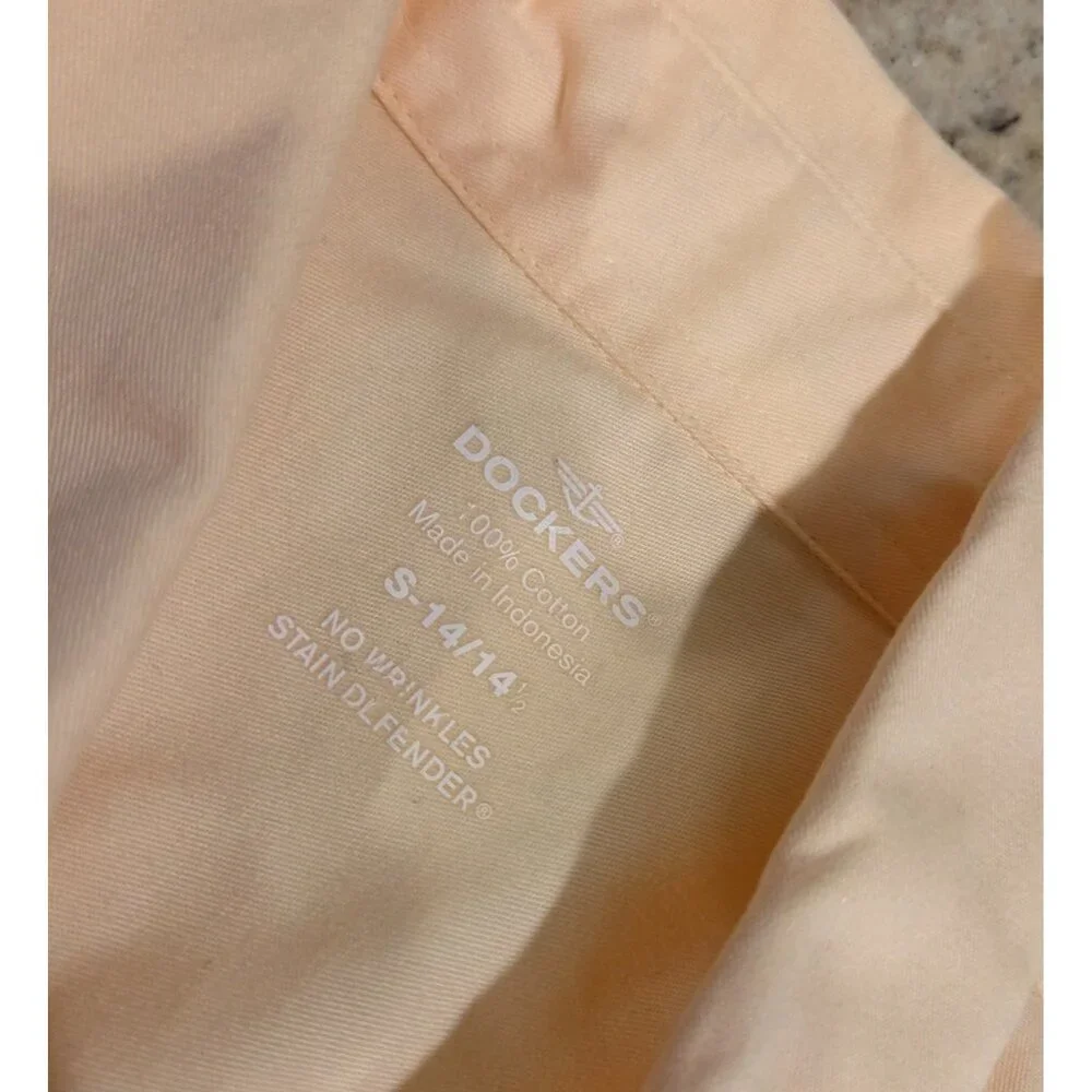 New! Lot of 2 Dockers Men’s S 14-14.5 Red Plaid & Yellow Button Down Shirts - Picture 11 of 13